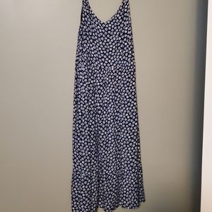 Old Navy Blue with White Floral long dress size XL